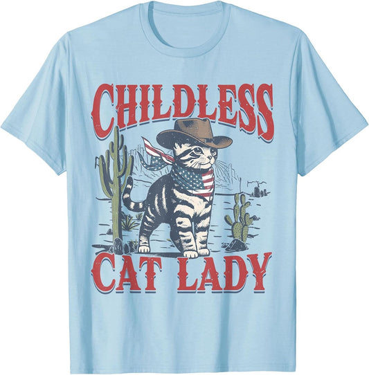 Cowboy Cat Childless Cat Lady for Kamala Election Voting