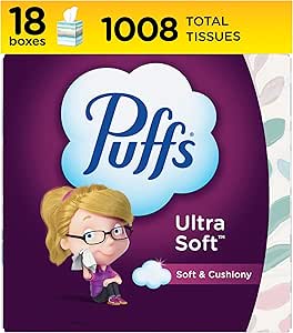 Puffs Ultra Soft Facial Tissue, 18 Cubes, 56 Tissues Per Box