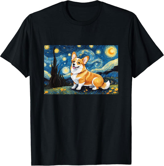 Corgi Dog Funny Design Starry Night Men Women Kids