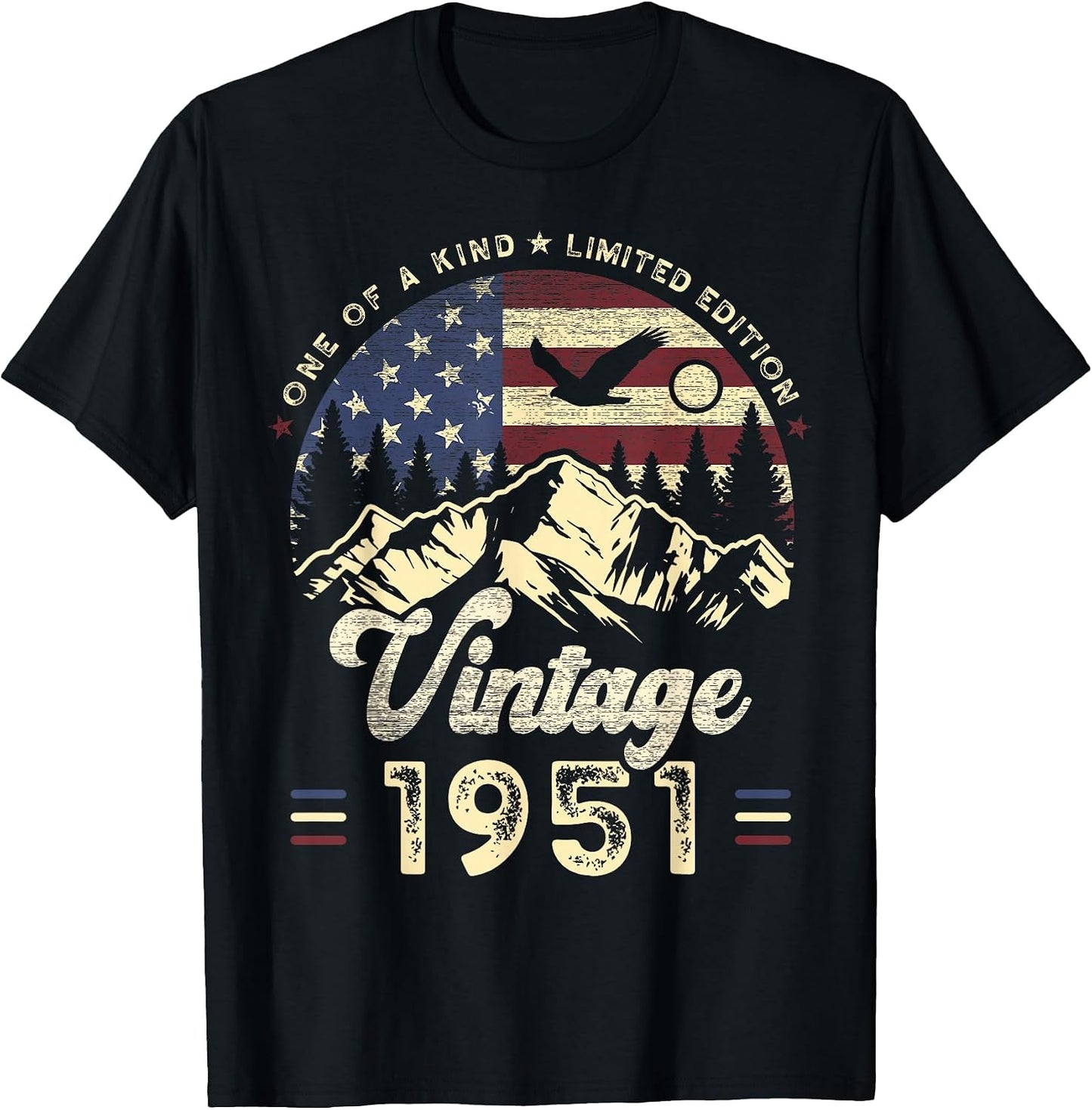 Vintage 1951 American Flag Patriotic Eagle 75th Birthday
