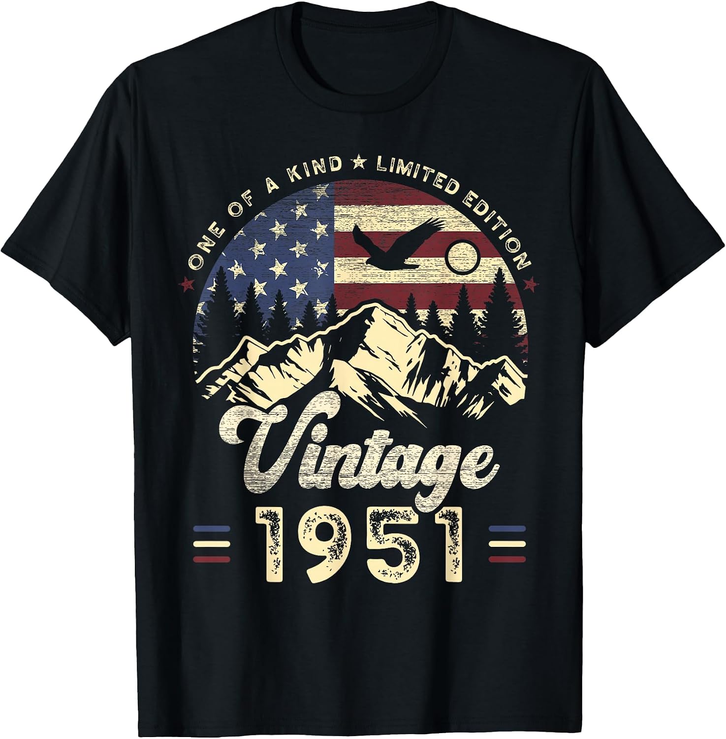 Vintage 1951 American Flag Patriotic Eagle 75th Birthday