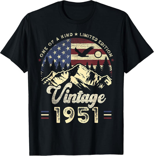Vintage 1951 American Flag Patriotic Eagle 75th Birthday