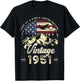 Vintage 1951 American Flag Patriotic Eagle 75th Birthday
