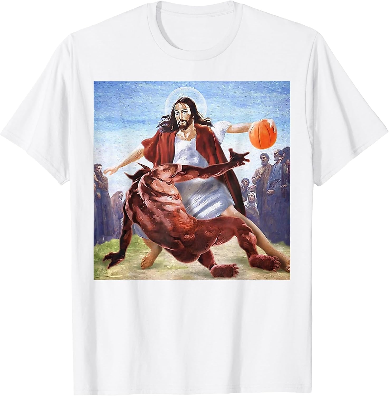Funny Jesus Crossing Up The Devil Christian Religious