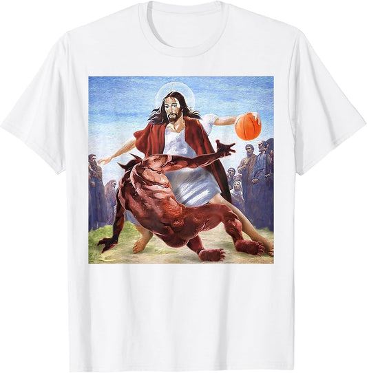 Funny Jesus Crossing Up The Devil Christian Religious
