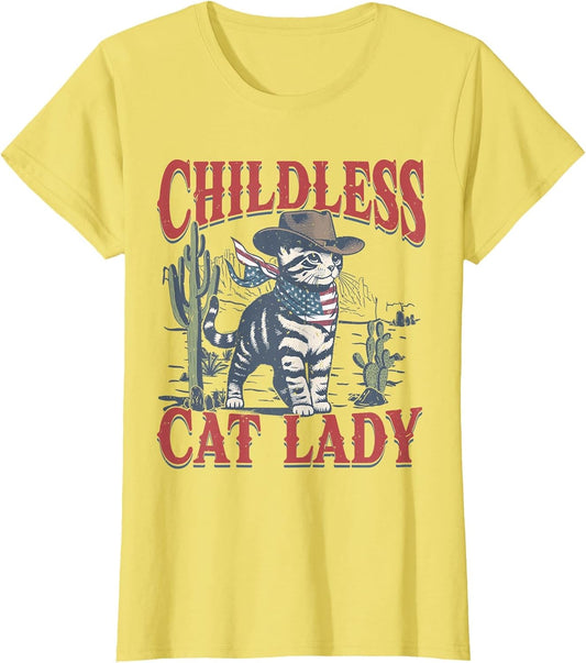 Cowboy Cat Childless Cat Lady for Kamala Election Voting