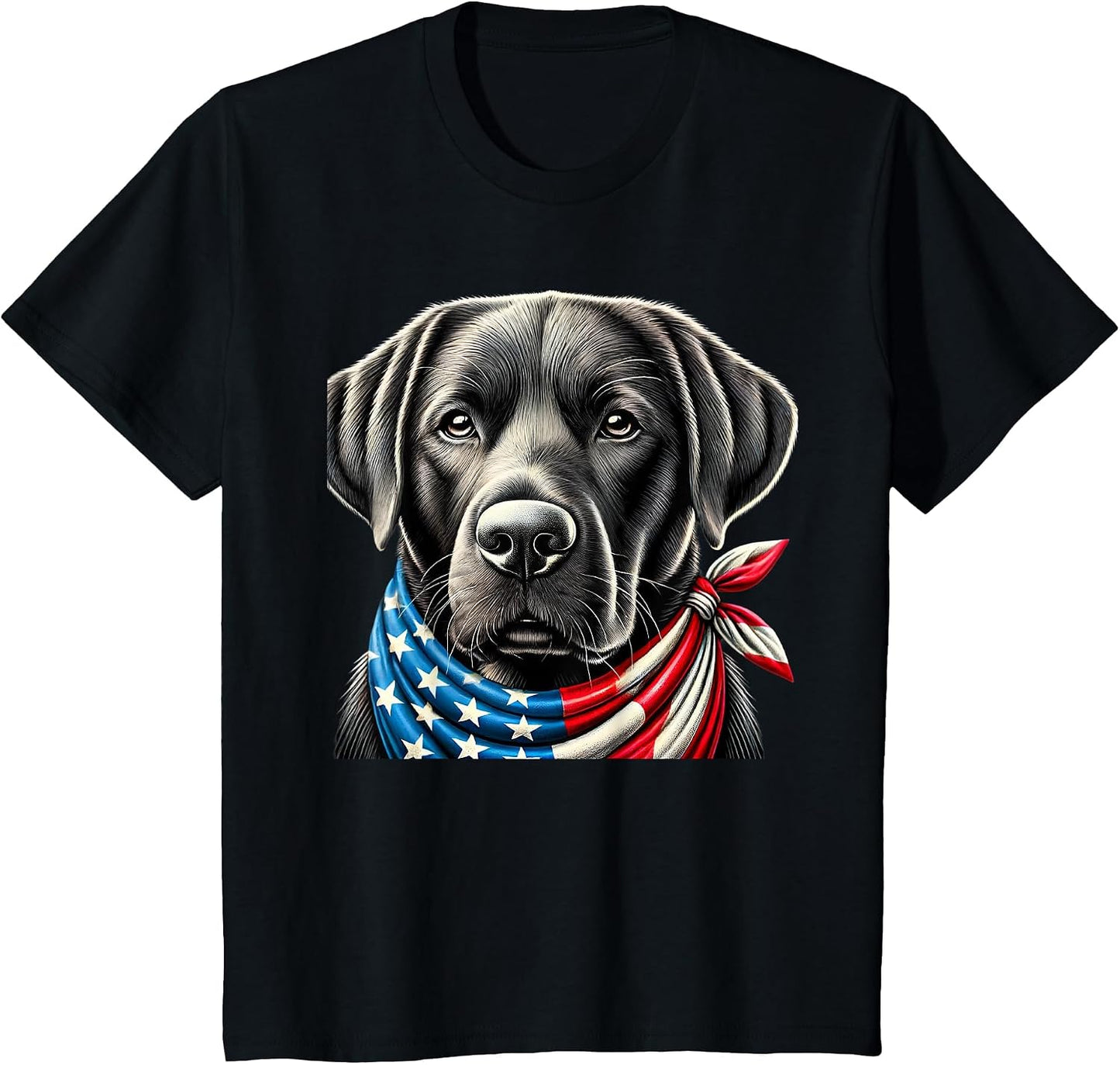Black lab Dog USA American Flag Black Labrador 4th of July