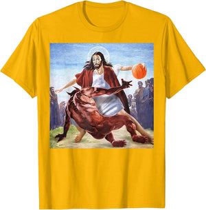 Funny Jesus Crossing Up The Devil Christian Religious