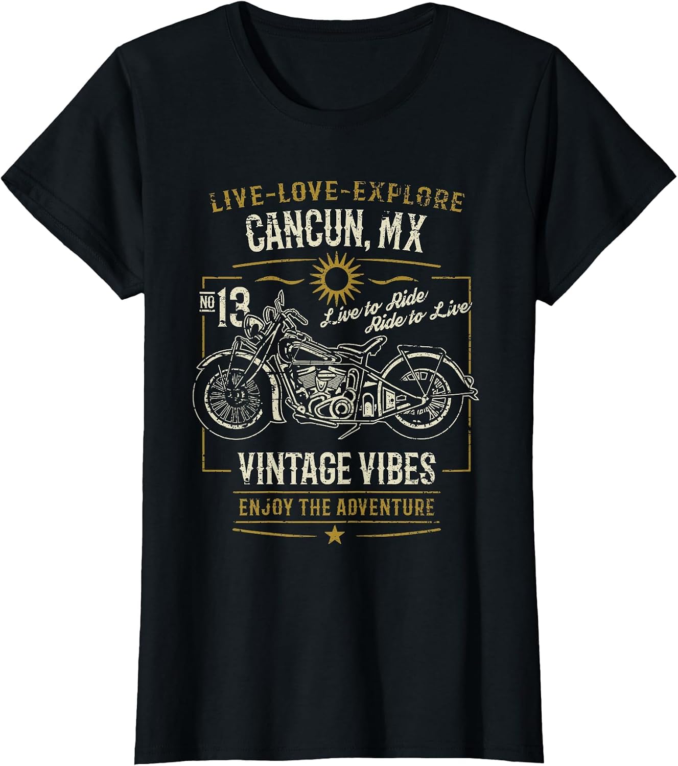 Cancun MX Mexico Vintage Distressed Motorcycle Design