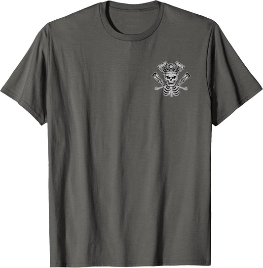 Skeleton Motor Head Speed Shop Hot Rod Mechanic Car Lover