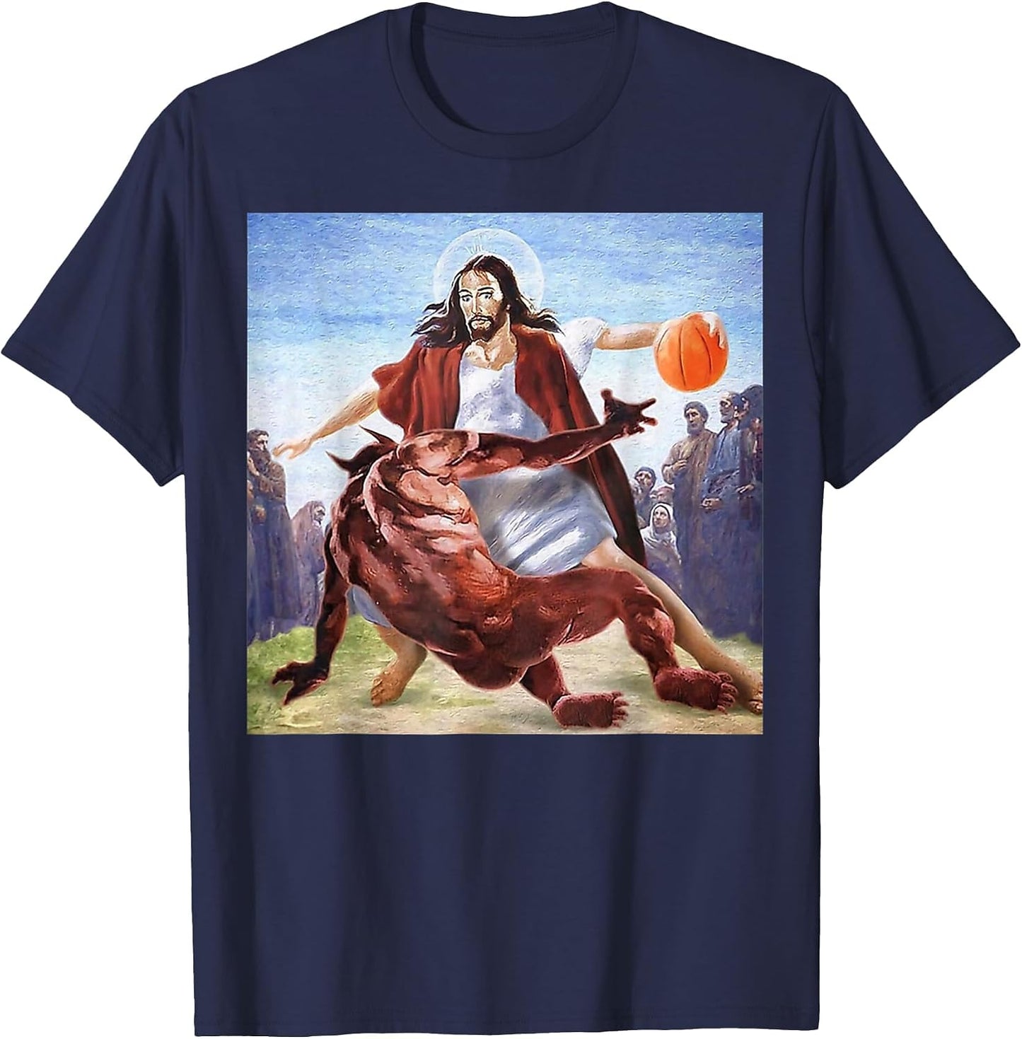 Funny Jesus Crossing Up The Devil Christian Religious