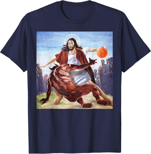 Funny Jesus Crossing Up The Devil Christian Religious
