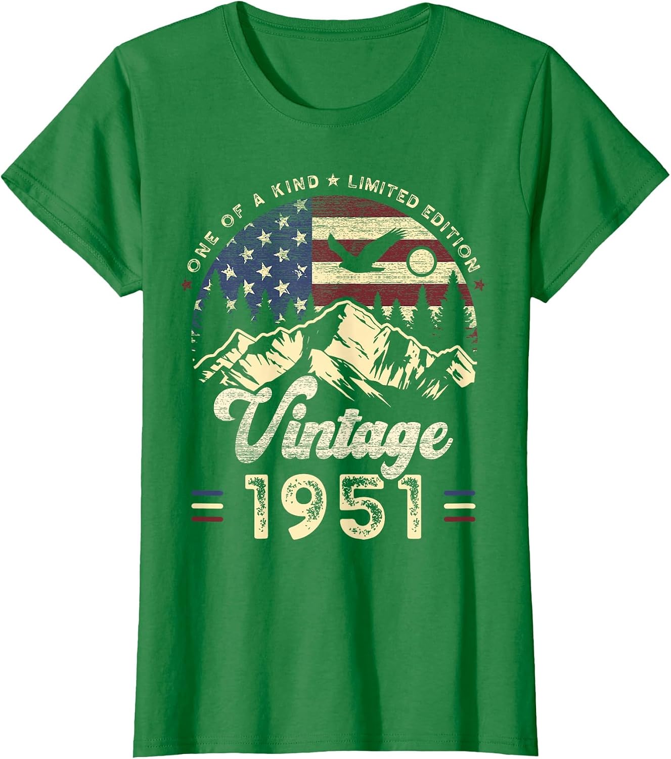 Vintage 1951 American Flag Patriotic Eagle 75th Birthday