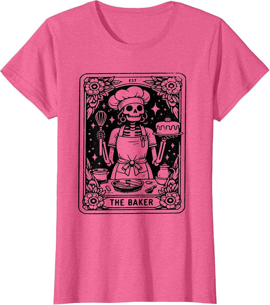 The Baker Tarot Card Skeleton Baking Skull Cook Witchy Chef