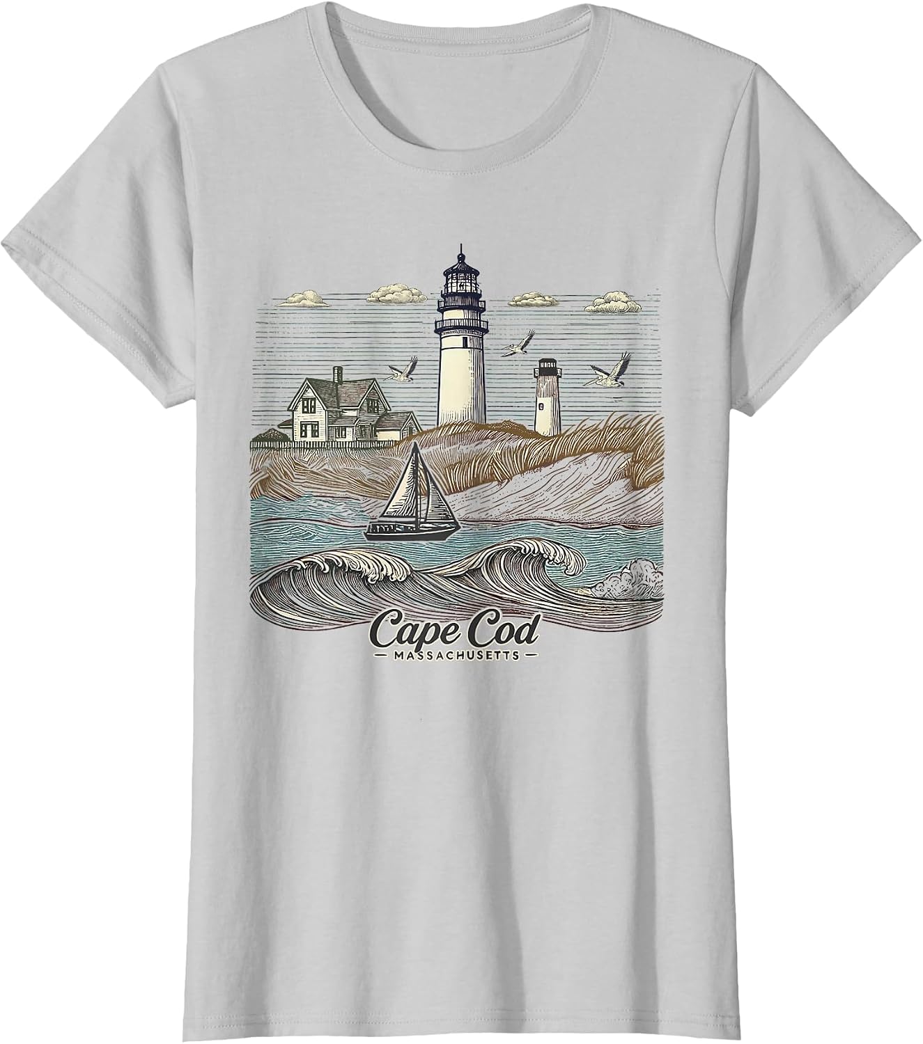 Vintage Cape Cod Massachusetts Nautical Lighthouse Seashore
