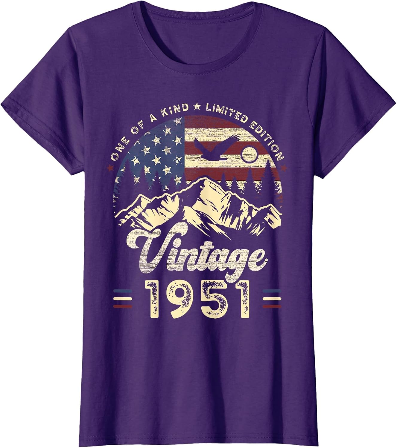 Vintage 1951 American Flag Patriotic Eagle 75th Birthday