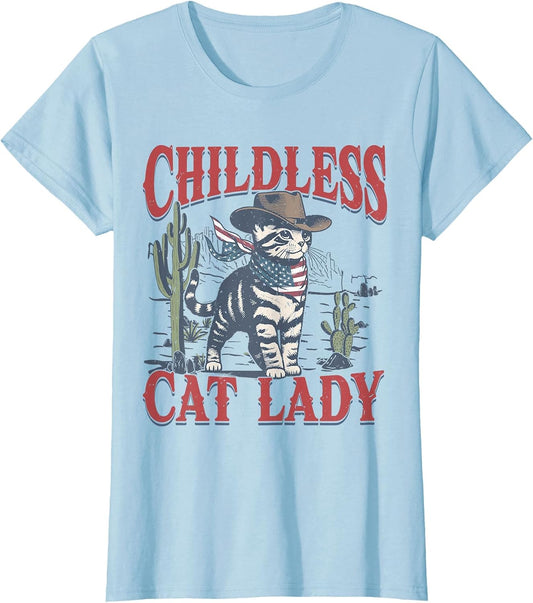 Cowboy Cat Childless Cat Lady for Kamala Election Voting