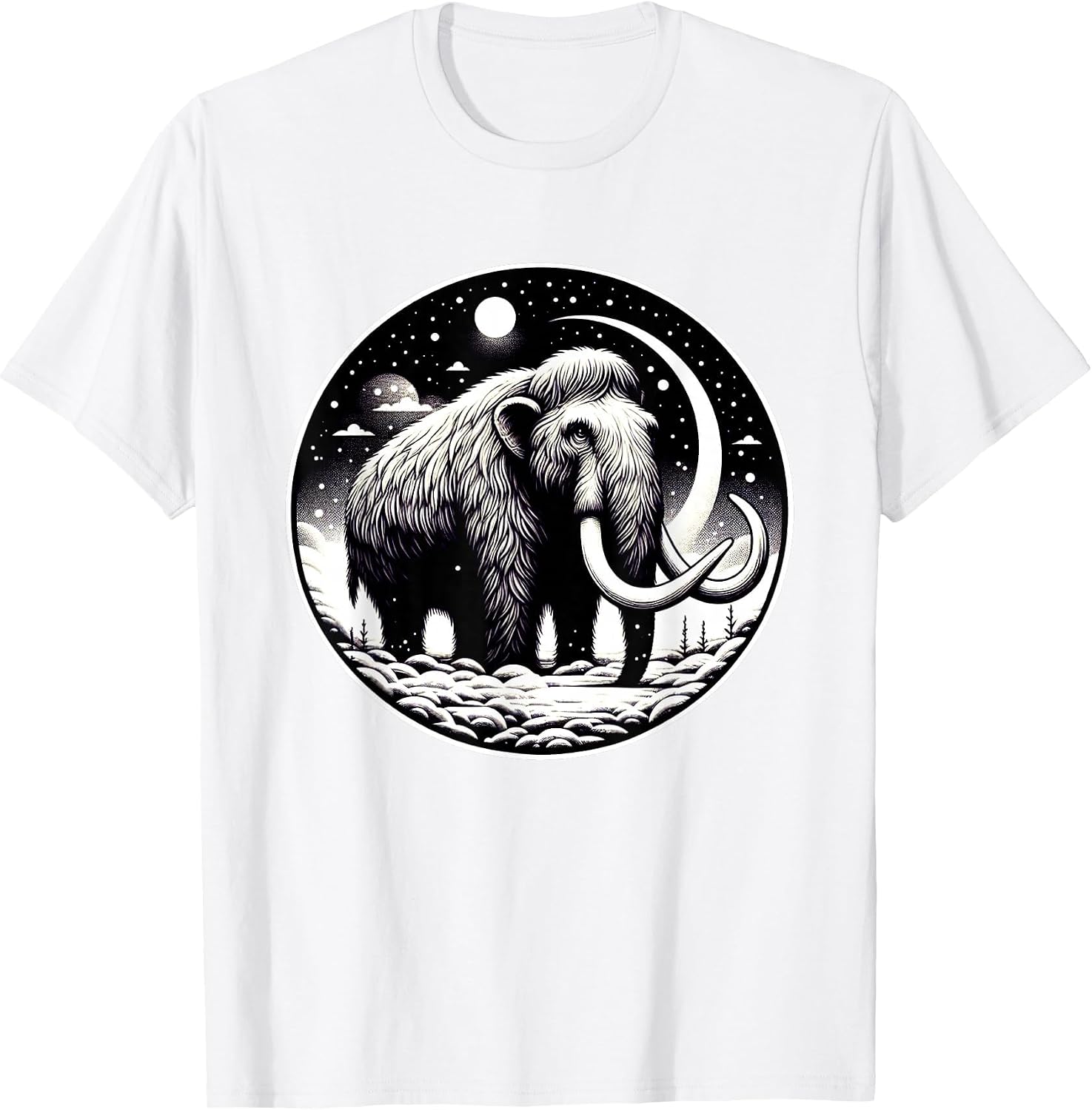 Woolly Mammoth Moon Prehistoric Elephant Mammoth Lovers Art