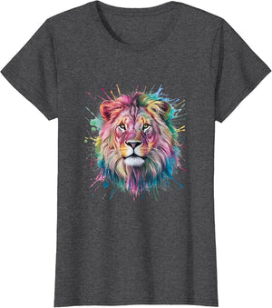 Lion Men Woman Colorful Watercolor Lion
