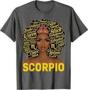 Afro Black Woman Birthday Queen Zodiac Scorpio Queen