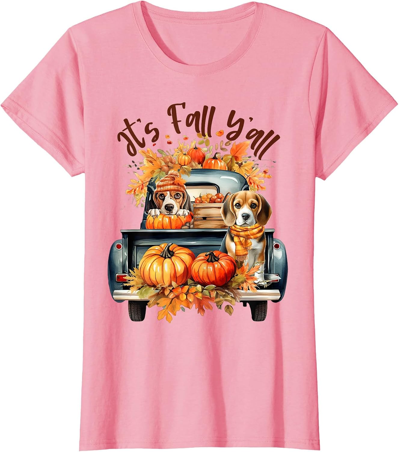 It’s Fall Y’All Beagle Dogs Pumpkins Truck Autumn Season