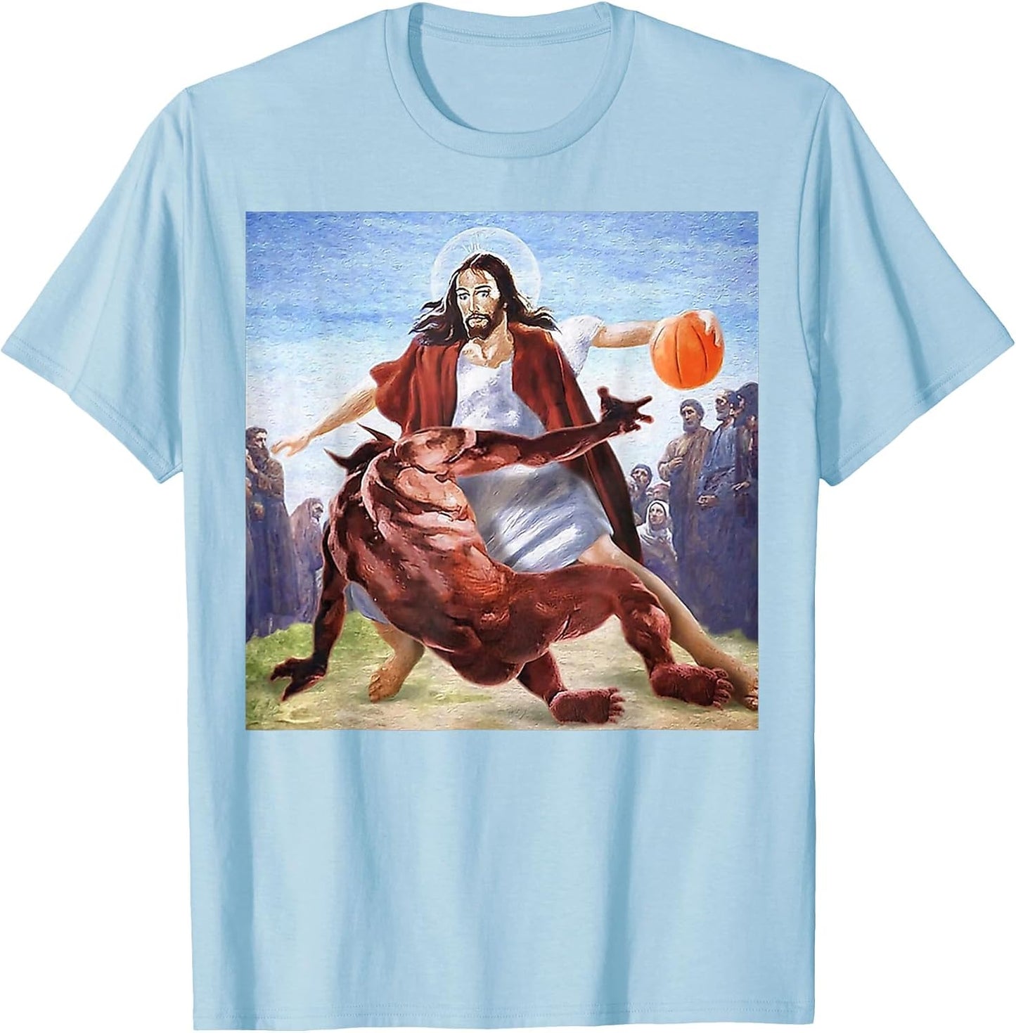 Funny Jesus Crossing Up The Devil Christian Religious