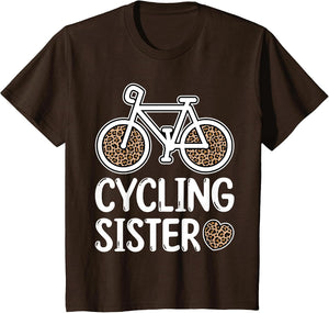 Cycling Sister Leopard Print Cyclist Funny Girls Kid Bicycle
