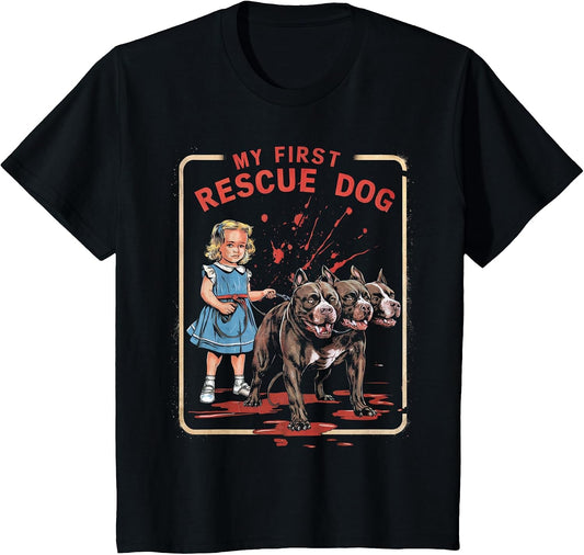 Vintage Horror Movie Lover Retro Halloween Shirt Rescue Dog