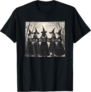 Girls Halloween Will Be Girls Witch Vintage Spooky Witchy