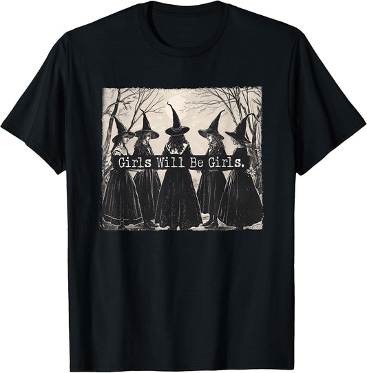 Girls Halloween Will Be Girls Witch Vintage Spooky Witchy
