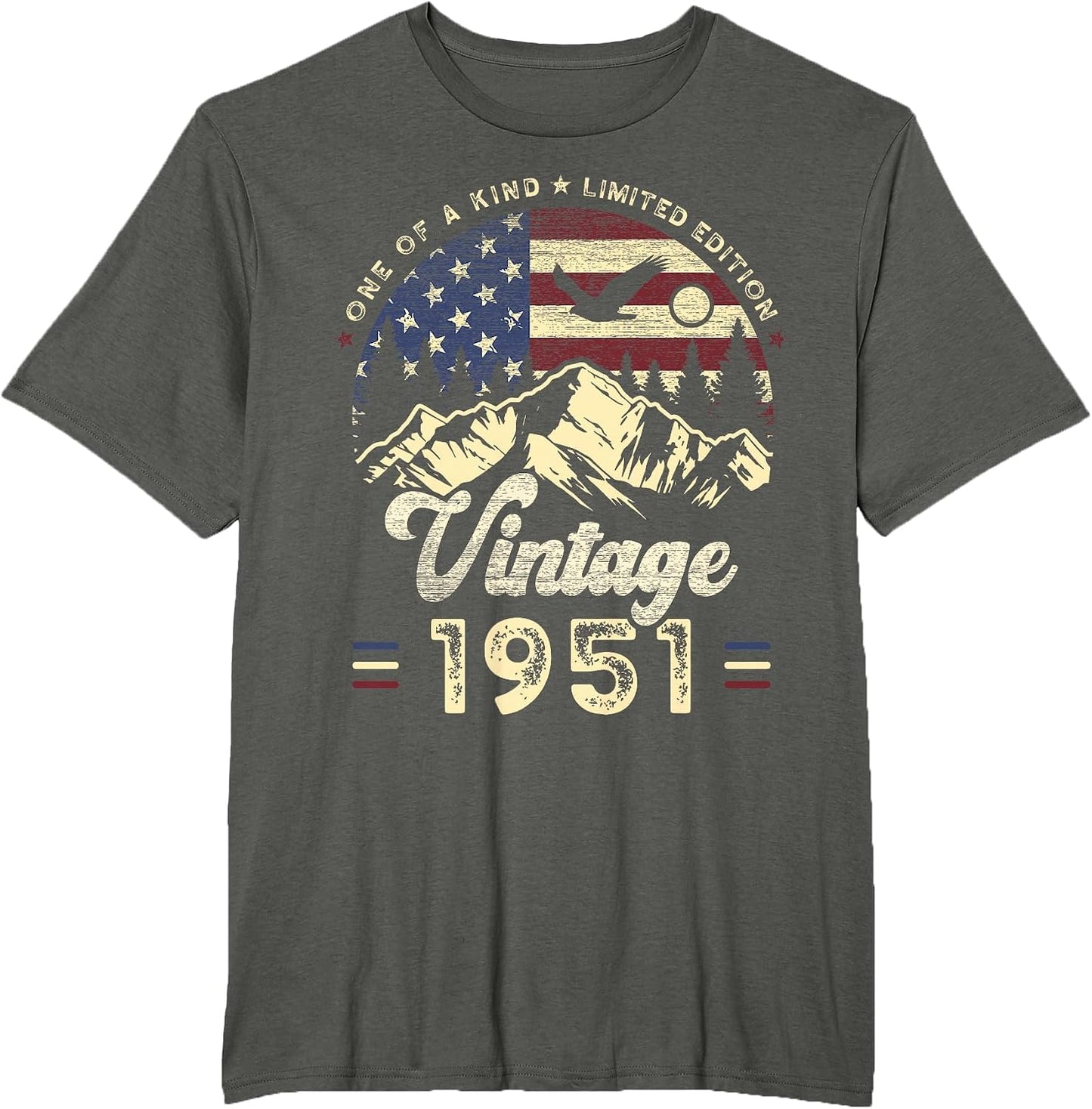 Vintage 1951 American Flag Patriotic Eagle 75th Birthday