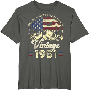Vintage 1951 American Flag Patriotic Eagle 75th Birthday