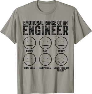 Emotional Range Of An Engineer Funny Engineering Men Women