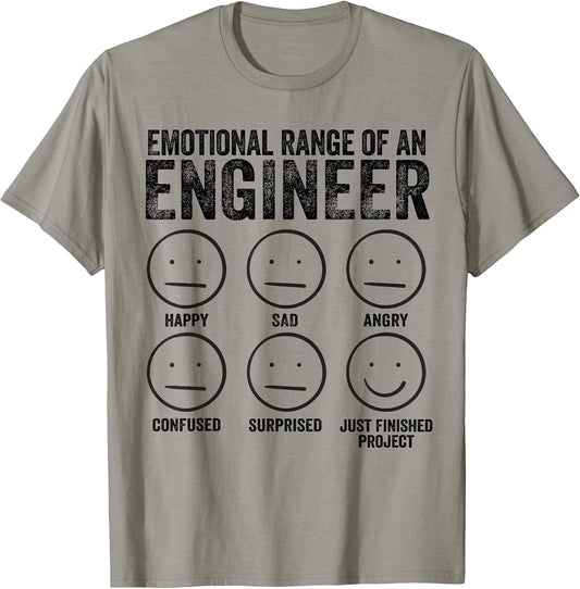 Emotional Range Of An Engineer Funny Engineering Men Women