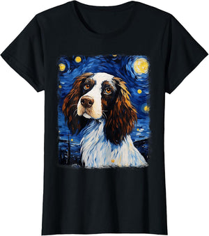 English Springer Spaniel Dog Starry Night Painting