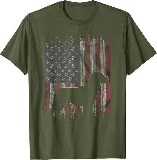 Vintage USA American Flag Love Rottweiler Dog Silhouette