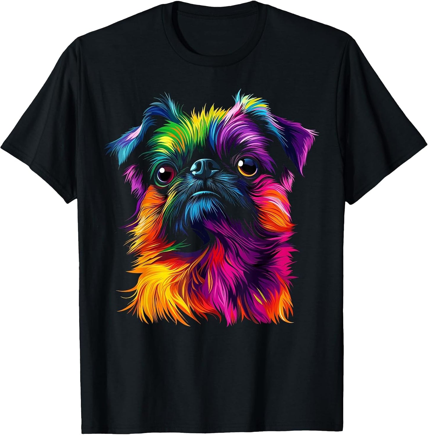 Colorful Brussels Griffon Face Dog Lover Men Women Black