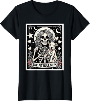 Pitbull Mom Tarot Card Cute Skeleton Pittie Mom Women Girls