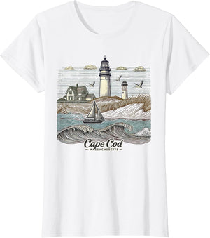 Vintage Cape Cod Massachusetts Nautical Lighthouse Seashore