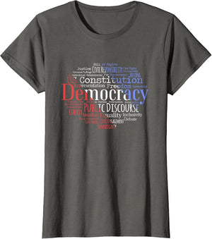 Democracy Word Cloud Art Election Red White and Blue