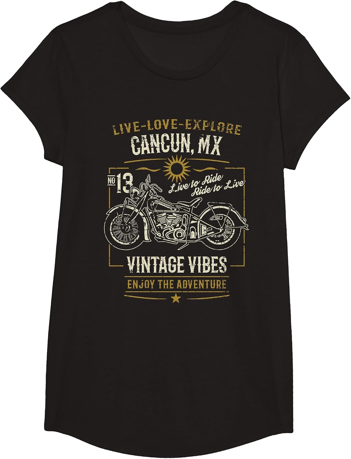 Cancun MX Mexico Vintage Distressed Motorcycle Design