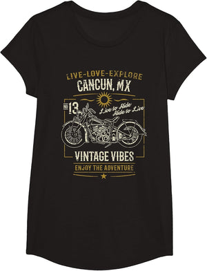 Cancun MX Mexico Vintage Distressed Motorcycle Design