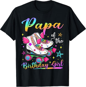Papa Of The Birthday Girl Rolling Skate Family Matching