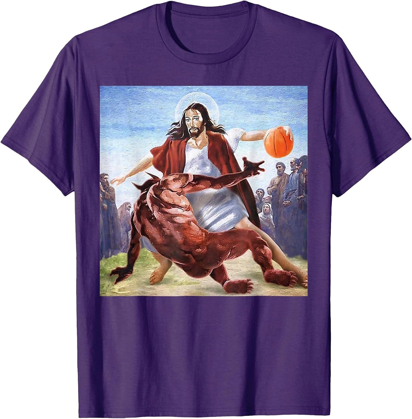 Funny Jesus Crossing Up The Devil Christian Religious
