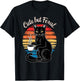 Retro Sunset Funny Cat Cute but Feral Cat