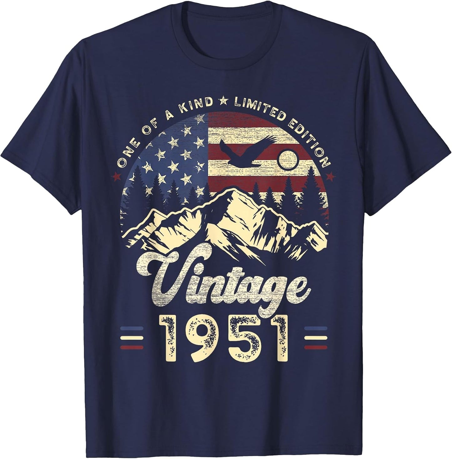Vintage 1951 American Flag Patriotic Eagle 75th Birthday