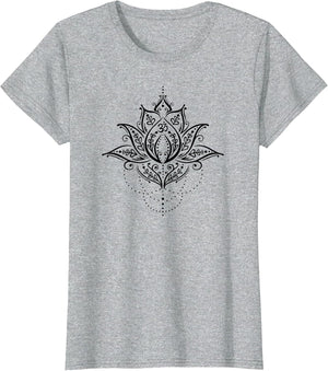 Lotus with Yoga Mehndi Om Symbol Flower Outfit for Fitness