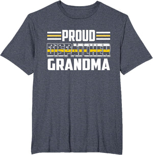 Patriotic 911 Dispatcher Grandma Proud Thin Gold Line