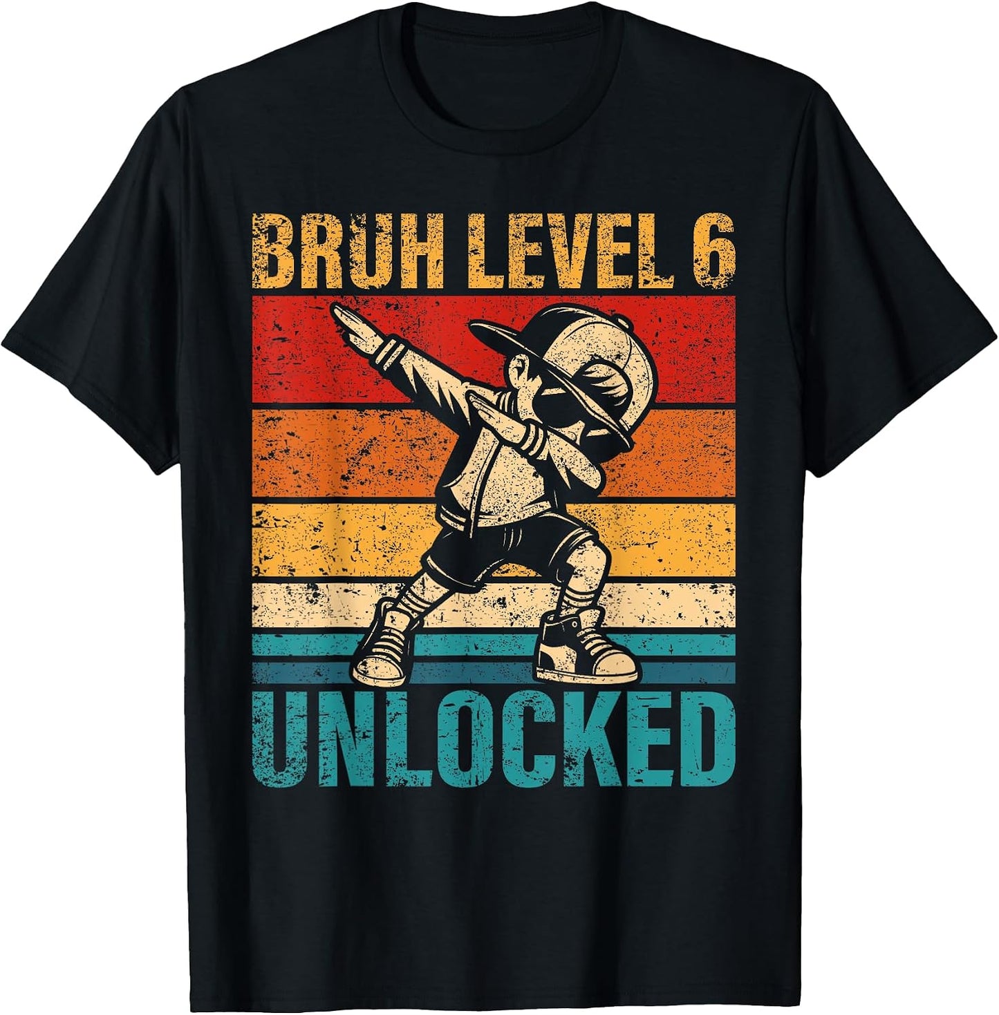 6 Years Old Birthday Dabbing Boy Bruh Level 6 Unlocked