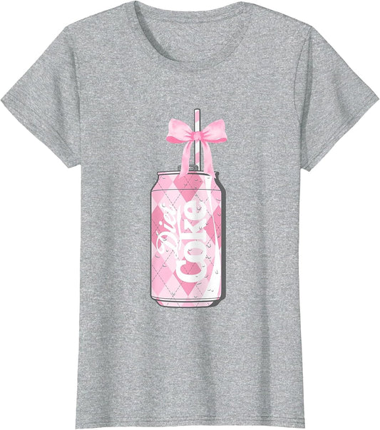 Coca-Cola Pink Diet Coke With Straw & Bow Vintage